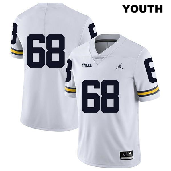 Youth NCAA Michigan Wolverines Andrew Vastardis #68 No Name White Jordan Brand Authentic Stitched Legend Football College Jersey VS25X61CE